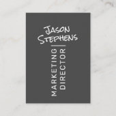 Moderne dunkelgraue, einfache Handschrift Minimali Visitenkarte (Vorderseite)