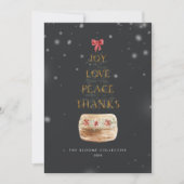 Moderne Dunkelgraue Goldschneeüberlagerung Feiertagskarte (Vorderseite)