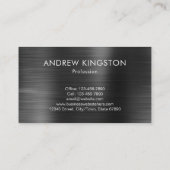 Moderne, dunkelgraue Imitate aus gebürstetem Stahl Visitenkarte (Rückseite)