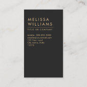 Moderne dunkelgraue minimalistische vertikale visitenkarte (Rückseite)
