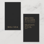 Moderne dunkelgraue minimalistische vertikale visitenkarte (Vorne/Hinten)