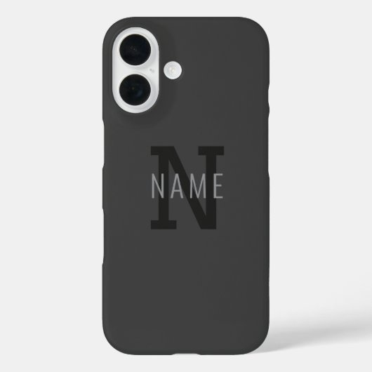 Moderne dunkelgraue monogrammierte Namen (oder and Case-Mate iPhone Hülle (Rückseite)