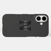 Moderne dunkelgraue monogrammierte Namen (oder and Case-Mate iPhone Hülle (Rückseite (Horizontal))