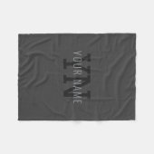 Moderne dunkelgraue monogrammierte Namen (oder and Fleecedecke (Vorderseite (Horizontal))
