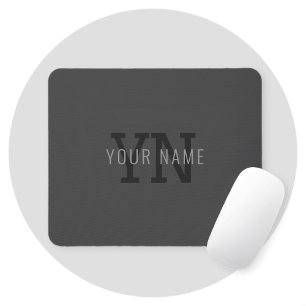 Moderne dunkelgraue monogrammierte Namen (oder and Mousepad