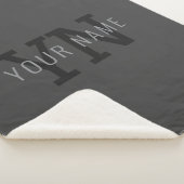 Moderne dunkelgraue monogrammierte Namen (oder and Sherpadecke (3/4)