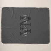 Moderne dunkelgraue monogrammierte Namen (oder and Sherpadecke (Vorderseite (Horizontal))