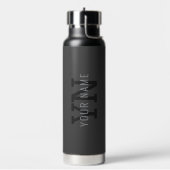 Moderne dunkelgraue monogrammierte Namen (oder and Trinkflasche (Links)