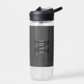 Moderne dunkelgraue monogrammierte Namen (oder and Trinkflasche (Links)