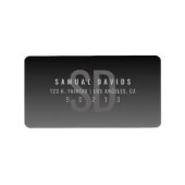 Moderne, dunkelgraue Ombre-Rücksendeadresse Adressaufkleber (Vorne)