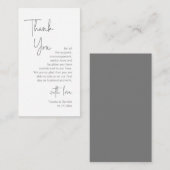Moderne dunkelgraue Schrift, Hochzeit Danke Begleitkarte (Vorne/Hinten)