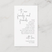 Moderne dunkelgraue Schrift, Hochzeit Danke Begleitkarte (Vorderseite)