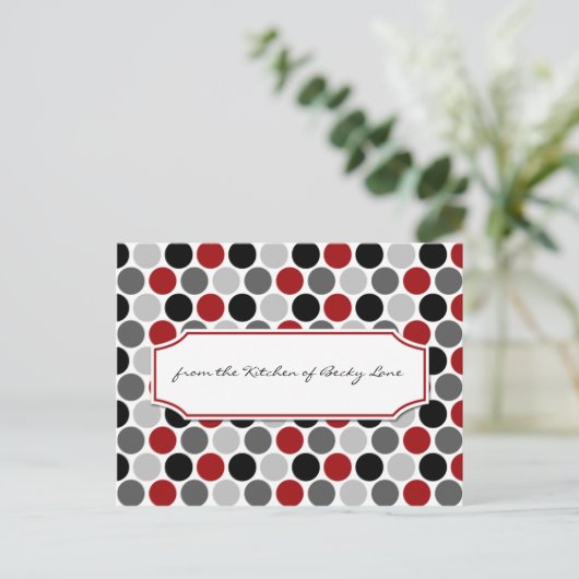 Moderne, dunkelgraue schwarze Kreise Rezeptionskar Postkarte (Stehend Vorderseite)