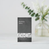 Moderne dunkelgraue Spitze-Innenarchitekt Visitenkarte (Stehend Vorderseite)