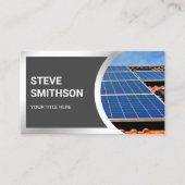 Moderne dunkelgraue Stahldach-Solarpaneele Visitenkarte (Vorderseite)