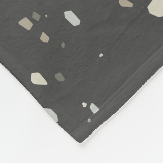 Moderne dunkelgraue Terrazzo Fleecedecke (Ecke)