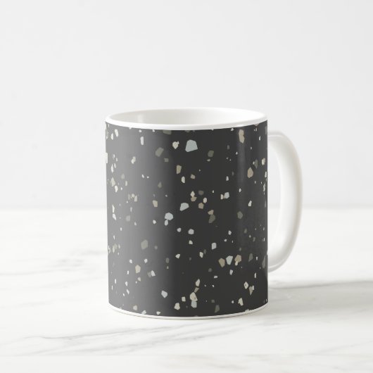 Moderne dunkelgraue Terrazzo Kaffeetasse (VorderseiteRechts)