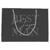 Moderne Dunkelgraue Trauzeuge - Geschenktüte (Rückseite)