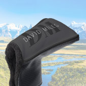 Moderne dunkelgraue und schwarz bearbeitbare Bezei Golf Headcover