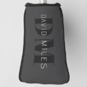 Moderne dunkelgraue und schwarz bearbeitbare Bezei Golf Headcover (Rotieren 90)