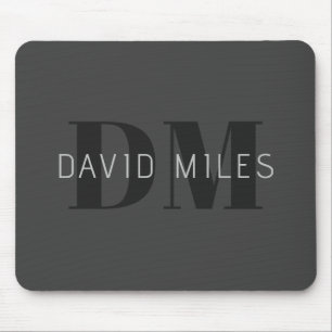 Moderne dunkelgraue und schwarze editierbare Namen Mousepad
