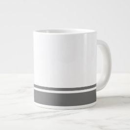 Moderne, dunkelgraue Unterruderstreifen Jumbo-Tasse