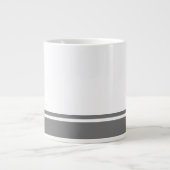 Moderne, dunkelgraue Unterruderstreifen Jumbo-Tasse (Vorderseite)