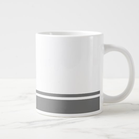 Moderne, dunkelgraue Unterruderstreifen Jumbo-Tasse (Rechts)