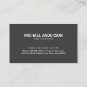 Moderne, dunkelgraue Visitenkarte (Rückseite)