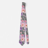 Moderne dunkelgraue Wasserfarbenhochzeit Krawatte (Vorderseite)