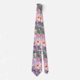 Moderne dunkelgraue Wasserfarbenhochzeit Krawatte