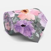 Moderne dunkelgraue Wasserfarbenhochzeit Krawatte (Gerollt)