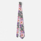 Moderne dunkelgraue Wasserfarbenhochzeit Krawatte (Rückseite)