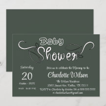 Moderne dunkelgrüne Babyparty
