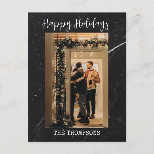 moderne dunkelgrüne elegante Weihnachtskarten Feiertagspostkarte (Vorderseite)