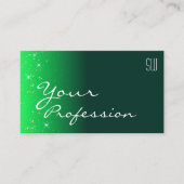 Moderne dunkelgrüne Glitzer-Sterne mit Monogramm Visitenkarte (Vorderseite)