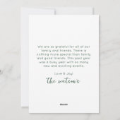 Moderne Dunkelgrüne Kontur Feiertagskarte (Rückseite)