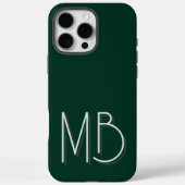 Moderne dunkelgrüne Monogramm-Initialen zeitgemäß Case-Mate iPhone Hülle (Rückseite)