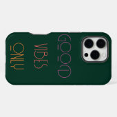 Moderne dunkelgrüne Monogramm-Initialen Zeitgenöss iPhone Hülle (Rückseite (Horizontal))