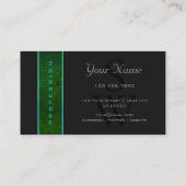 Moderne dunkelgrüne Muster Grau Schwarz Monogramm Visitenkarte (Rückseite)