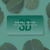 Moderne, dunkelgrüne Rücksendeadresse Adressaufkleber