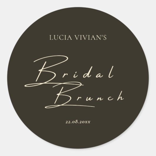 Moderne dunkelgrüne Typografie und Kalligrafie Runder Aufkleber (Vorderseite)