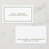 Moderne dunkelgrüne Visitenkarte mit dünner Linie (Vorne/Hinten)