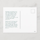 Moderne, dunkelgrüne Weihnachtsfotokarte aus Marmo Feiertagspostkarte (Rückseite)