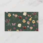 Moderne dunkelgrüne Wildblume Qr Code UAwg Wedding Begleitkarte (Rückseite)