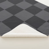Moderne dunkelkroatische Schwarz-Grau-Schachbrette Sherpadecke (3/4)