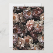 Moderne dunkelmoody-rosa florale botanische Hochze Einladung (Rückseite)