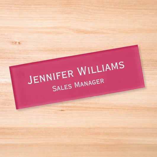 Moderne dunkelrosa Berufliche Führungskraft Magnet Namenschild