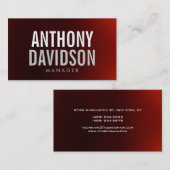 Moderne dunkelrote riesige, kühne Textkarte Visitenkarte (Vorne/Hinten)