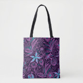 Moderne dunkelviolette Blumengestaltung Tasche (Vorderseite)